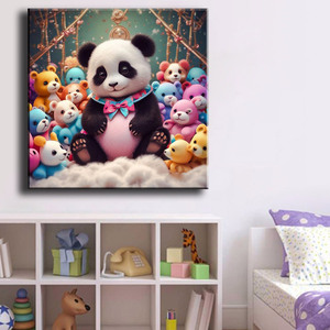 Peinture Diamant Animaux Mignons Ever Moment, Mosaïque Complète Carrée, Panda <span class=keywords><strong>avec</strong></span> Ours, Vente en Gros, Art Mural ASF3036 - Product Image 2