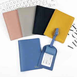 Ensemble porte-passeport et étiquette de bagage en cuir PU, étui de protection pour passeport, portefeuille de luxe fin pour hommes et femmes - Product Image 6