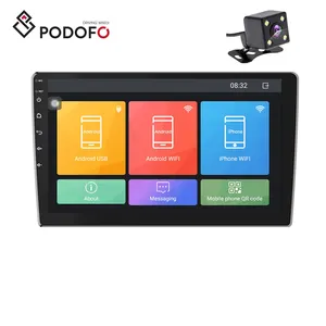 Podofo วิทยุรถยนต์แอนดรอยด์10.1 '',วิดีโอสเตอริโอติดรถยนต์หน้าจอสัมผัส2Din WIFI GPS + กล้องอเนกประสงค์สำหรับโตโยต้า/VW