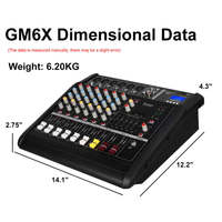 Meilleures ventes YAIKA GM6X Mixeur audio numérique professionnel 450W*2 6 canaux en métal Alimentation USB Plage de fréquences 20Hz-20KHz Personnalisable