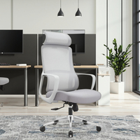 Nouvelle arrivée, chaise de bureau ergonomique en caoutchouc gris et blanc JYG-Bell, protection lombaire, siège profilé, base de 320 mm, chaise à gaz réglable