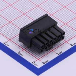 P3025-2*6-BK Housing (Wire-to-Board / Wire-to-Wire) P=3mm Connector ( Jack Structure: 2x6P )( Pitch: 3mm )( Row Spacing: 3mm ) - Product Image 2