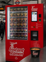Distributeur automatique de nouilles instantanées avec système de préparation rapide et eau chaude pour une consommation rapide