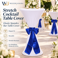 Housse de table de cocktail extensible unie personnalisable, nappe de bar élastique, jupe de table haute, anti-poussière pour mariage et fête
