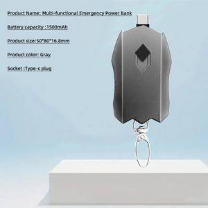 Mini chargeur solaire portable pour téléphone portable, chargeur d'urgence 5V 1500mAh, porte-clés, chargeur mobile avec lumière LED - Product Image 5