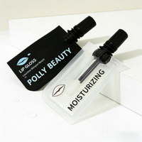 Échantillon de sachet personnalisé avec logo, 10 ml, emballage pour gloss à lèvres, sac en mylar avec finition mate, laminage, bec verseur et brosse