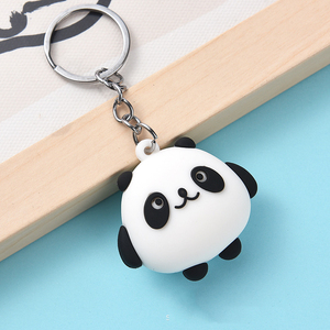 Mignon 3d Mini Panda Forme Porte-clés Étudiant Couple Personnalisé Sac En Caoutchouc Souple Porte-clés De Voiture - Product Image 2