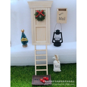 yxsDOLLHOUSE Puppenhaus-Zubehör Mini-Haus-Eingang Weihnachtsdekoration-Set Simulationsmodell <span class=keywords><strong>djd</strong></span> - Product Image 1