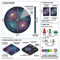 Jeu de société Galaxy personnalisé, jeu de cartes stratégique avec pions de jeu, boîte en papier recyclable