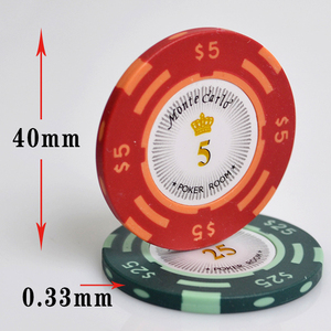Jetons de poker en argile Monte <span class=keywords><strong>Carlo</strong></span> 40 mm 14 g avec numéros autocollants - Product Image 2