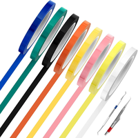 Ruban adhésif acrylique simple face coloré pour marquage d'instruments et outils dentaires, et masquage