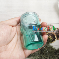 Verres à liqueur miniatures de 2oz ou mini taille de 3oz gobelet en verre à sublimation transparent de couleur gelée avec couvercle en plastique et paille