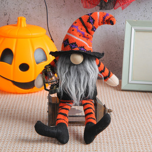 Muñeca de Bruja con Escoba para Halloween, Sombrero Alto, Patas Largas, sin Rostro, con Rayas, para Decoración de Festivales Fantasma, Accesorios de Arreglo, ¡Venta Caliente! - Product Image 3