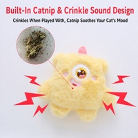 En stock, vente en gros, personnalisable : Jouet interactif pour chat en peluche douce, motif elfe aux grands yeux et herbe à chat, pour l'auto-amusement et le jeu amusant des chats