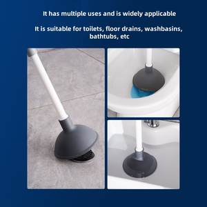 Set Spazzola per WC con Manico Lungo, Spazzola per Pulizia Domestica Senza Angoli Morti con Base - Product Image 5