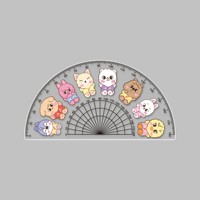 Ensemble de 4 règles créatives en acrylique 2D en forme d'étoile, imprimées UV et gravées au laser, outils de mesure mignons pour étudiants et bureau