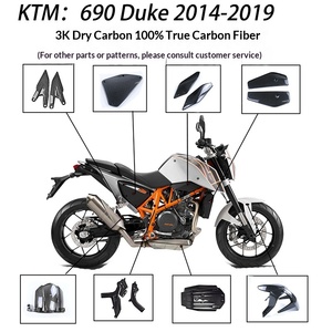 Déstockage Usine MXMOTOGP Kit Carrosserie Complet en Carbone Sec 3K Twill Brillant pour 690 Duke 2012-2019 Inclut Garde-Boue Arrière et Protection de Chaîne - Product Image 1