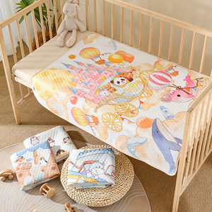 Jianmu Qingyue-camilla para cambiar pañales para bebés, colchón transpirable impermeable de algodón puro de 80x100cm para bebés - Product Image 1