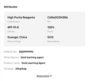 Agente de Concentración de Oro Ecológico de Alta Concentración Lu Xin (Sin Cianuro), Agente Auxiliar Químico, Muestra Gratuita de 1 kg para Comercio - Product Image 2