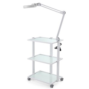 Dongpin Salon <b>Trolley</b> 58.8x43x81 Three Tier Glass Shelf Metal <b>Tool</b> Cart For Beauty Nail Hair Salon Storage - Product Image 4