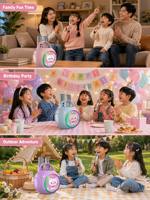 Speaker Bluetooth Anak-Anak Bentuk Kucing Lucu dengan Dua Mikrofon Nirkabel, Pengubah Suara, Lampu RGB, dan Penyangga Ponsel, Kotak Audio untuk Pesta