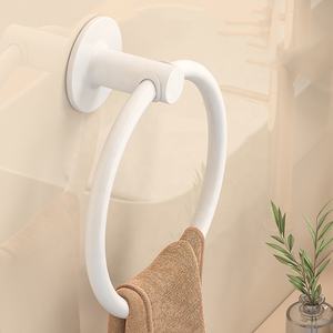 Unieke Keuken Badkamer Aluminium Wandmontage Hout Zelfklevende Houder Badkamer Handdoekrek Hanger Handdoek Ring Houders - Product Image 1