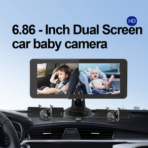 Cámara de Coche para Bebés HD de 2 Canales, Monitor de Pantalla Dividida de 6.86 Pulgadas para Asiento Trasero para Observar a Niños Pequeños e Infantes YB-686CA - Product Image 5