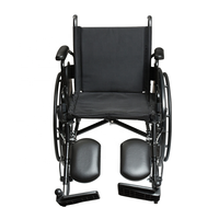 Fauteuil roulant en acier de haute performance avec accoudoirs rabattables amovibles, pneus en PU, revêtement ignifuge, capacité de 300 lb