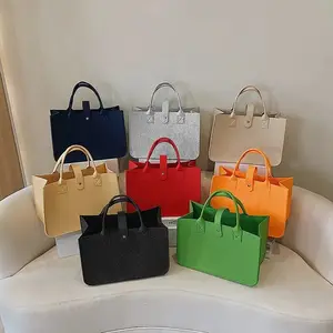 Распродажа, модная Большая вместительная сумка-тоут из войлока с логотипом на заказ