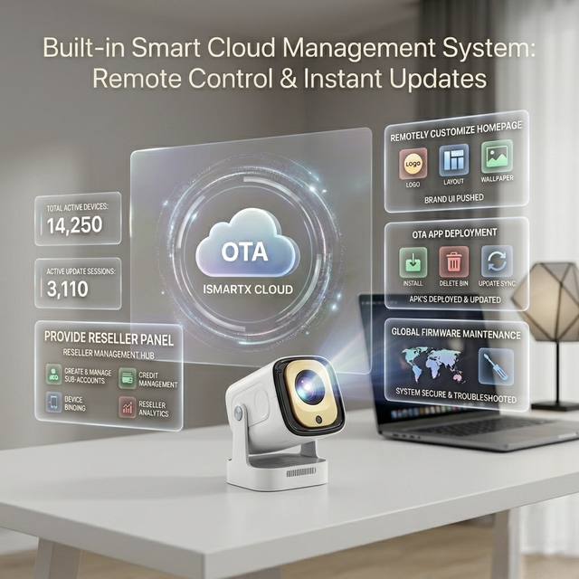Smart Cloud Projector Native 1080P Android 13 Home Theater Mini Projector 300 ANSI Auto Focus WiFi 6 Commercial Projectors