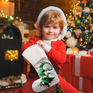 Calcetines Navideños de Yute para Sublimación, Decorativos para Chimenea, Lisos, para Manualidades, Decoración Navideña, Bolsa de Regalo - Product Image 4