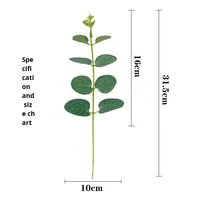 Aksesoris Rangkaian Bunga Eucalyptus Sutra untuk Pernikahan dan Thanksgiving, Daun Uang Tunggal, Buket, Dekorasi Rumah, Tahan Lama