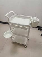 Chariot de spa, mobilier de salon de beauté en plastique avec roulettes, chariot de salon blanc avec tiroir, chariot de rangement pour coiffeur