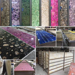 مشروع ديكور داخلي عقيق أزرق طبيعي حجر شبه ثمين أزرق أزرق طبيعي للفيلا والجدران الداخلية للفنادق - Product Image 2