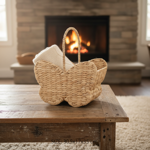 Europäischer Stil Schmetterlings-Design Handgefertigte Natürliche Wasserhyazinthe Stapelbare Aufbewahrungskörbe - Product Image 3