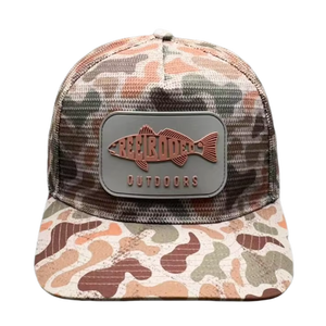 कस्टम 5-पैनल फुल मेष ट्रक कैप हिप हॉप कैटिमिक डक ब्राउन कैमियो स्नैपबैक - Product Image 1