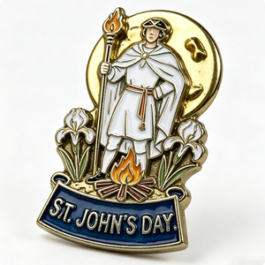 Insignia de Metal Esmaltada Personalizada para el Día de San Juan con Antorcha y Llama, Souvenir Religioso, Deportivo y de Moda - Product Image 3