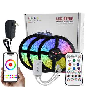 DC 12V 10M RGB para <span class=keywords><strong>Bluetooth</strong></span> LED Strip Light <span class=keywords><strong>Kit</strong></span> Tuya Smart App 25 teclas SMD 5050 Control decoración del hogar patrón de música para - Product Image 2
