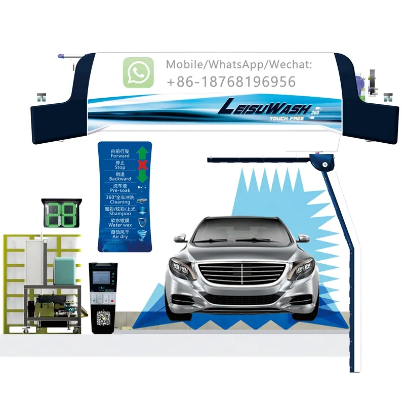 Leisu 360 In Bay Touchless Smart Computer Geen Controle Automatische Auto/Voertuig Wassen Machine Self Service Voor Car Care winkel/Center