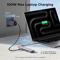 UGREEN Hub USB C 5 en 1 Revodok Tipo C con Carga PD de 100W, HDMI 4K 60Hz y Puertos de Datos USB 3.2 de 10Gbps para MacBook iPad
