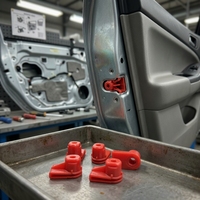 Nouveaux clips de fixation en plastique rouge pour tiges de verrouillage de porte de voiture, clips de retenue de verrouillage de voiture en forme de L, longueur de base 19 mm, trou intérieur 3,5 mm, universels