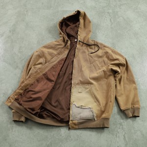 <span class=keywords><strong>Giacca</strong></span> Felpa da Lavoro da Uomo Personalizzata di Alta Qualità con Cerniera, Cappuccio e Coulisse, Taglia <span class=keywords><strong>Oversize</strong></span> in <span class=keywords><strong>Denim</strong></span> 500 g/m² con Effetto Lavato, Sbiadito e Usurato - Product Image 1
