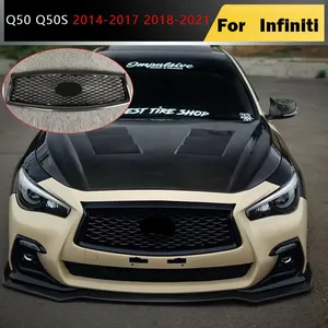 Pour Q50 Q50S 2014-2017 Q50 Q50S 2018-2021 : Grille avant de remplacement en nid d'abeille, grille supérieure de capot de style racing, kit carrosserie - Product Image 1