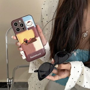 เคสโทรศัพท์หนัง PU ลายดัชชุนด์สีเรโทร สำหรับ iPhone 13 14 15 16 17 Pro Max  สำหรับผู้หญิง น่ารัก - Product Image 3