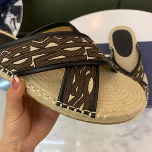 Top Luxury Designer Men's Casual Cross-Strap Espadrille for Slippers Woven Genuine Leather Anti-Slip <b>Platform</b> Breathable Lining - Product Image 3