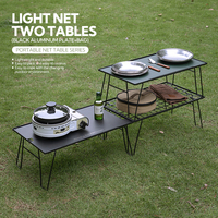CAMPIGNMOON étagère de rangement personnalisée 3 étagères camping pique-nique extérieur ensemble table et chaise IGT table pliante de camping en métal avec sac