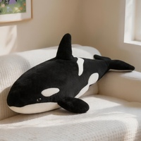 Boneka Plush Orca Raksasa Lembut Custom Grosir Pabrik, Bantal Tubuh Hewan Paus Pembunuh Realistis untuk Dekorasi Sofa, Hadiah Anak-anak