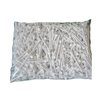 Venta al por Mayor de 100 Piezas/Bolsa, Tees de Golf de Madera Natural Blanca Ecológica de 70 mm (2 3/4 Pulgadas), Tees de Golf de Bambú en Blanco