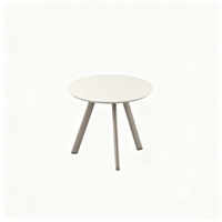 Table de négociation ronde blanche minimaliste, petit bureau de réunion pour discussion