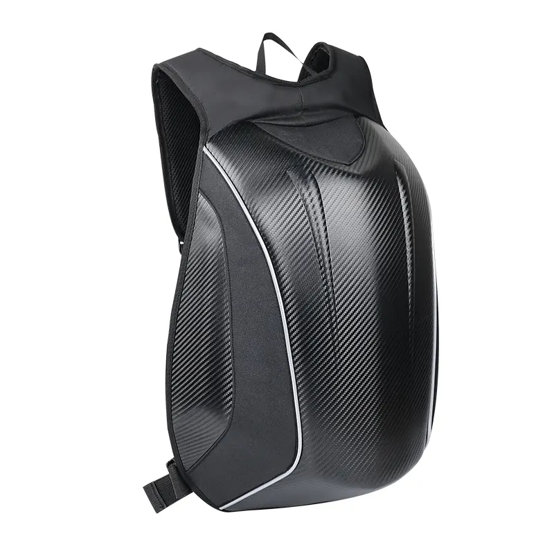 OEM Motorcycle Backpack Carbon Fiber Motocross Racing Riding Outdoor Sports Bag High Capacity Hard Shell Helmet Backpack Black